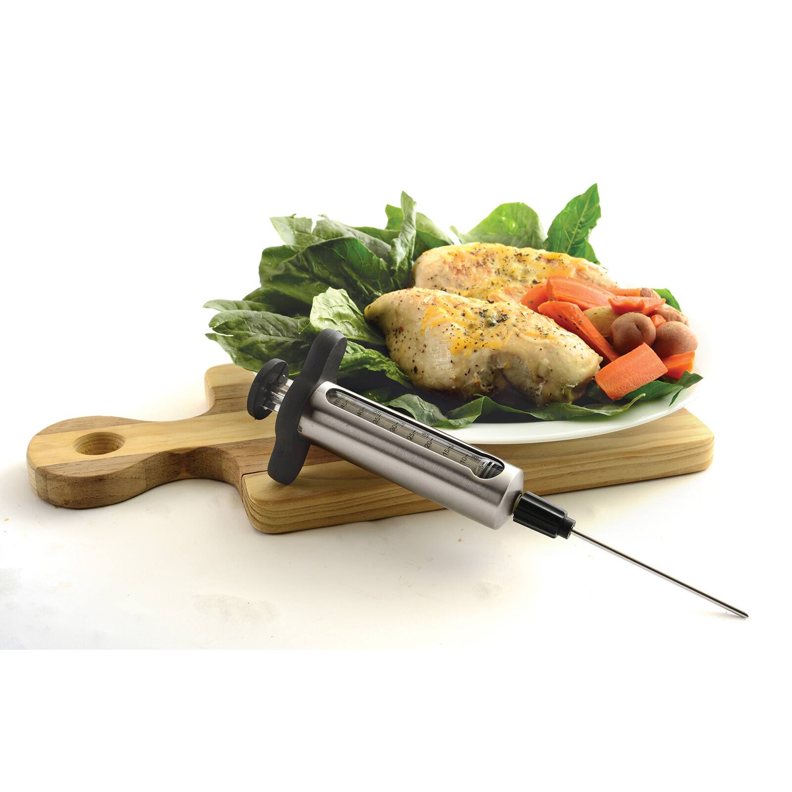 Alt View 2. Norpro - Stainless Steel Flavor Injector, 1.5 oz Capacity with 2 Needles - Silver.
