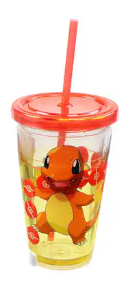 Pokémon - Pokemon Charmander 18oz Carnival Cup w/ Floating Confetti Pokeballs - Orange