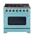 Unique Appliances - 36 in. Wide 6 Burner Classic Retro 5.2 Cu. Ft. Freestanding Gas Convection Range - Ocean Mist Turquoise