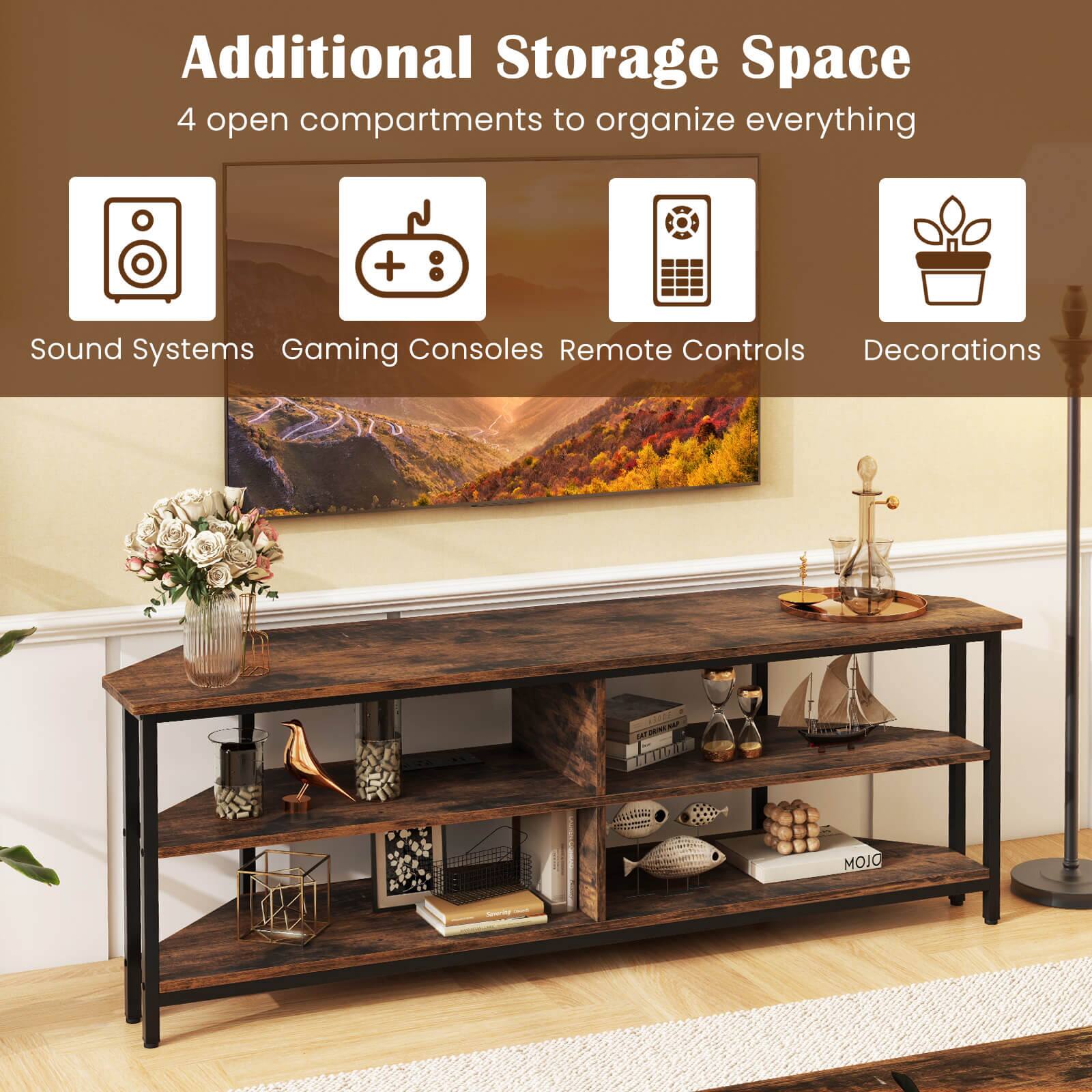 Additional Storage Space: 4 open compartments to organize everything.