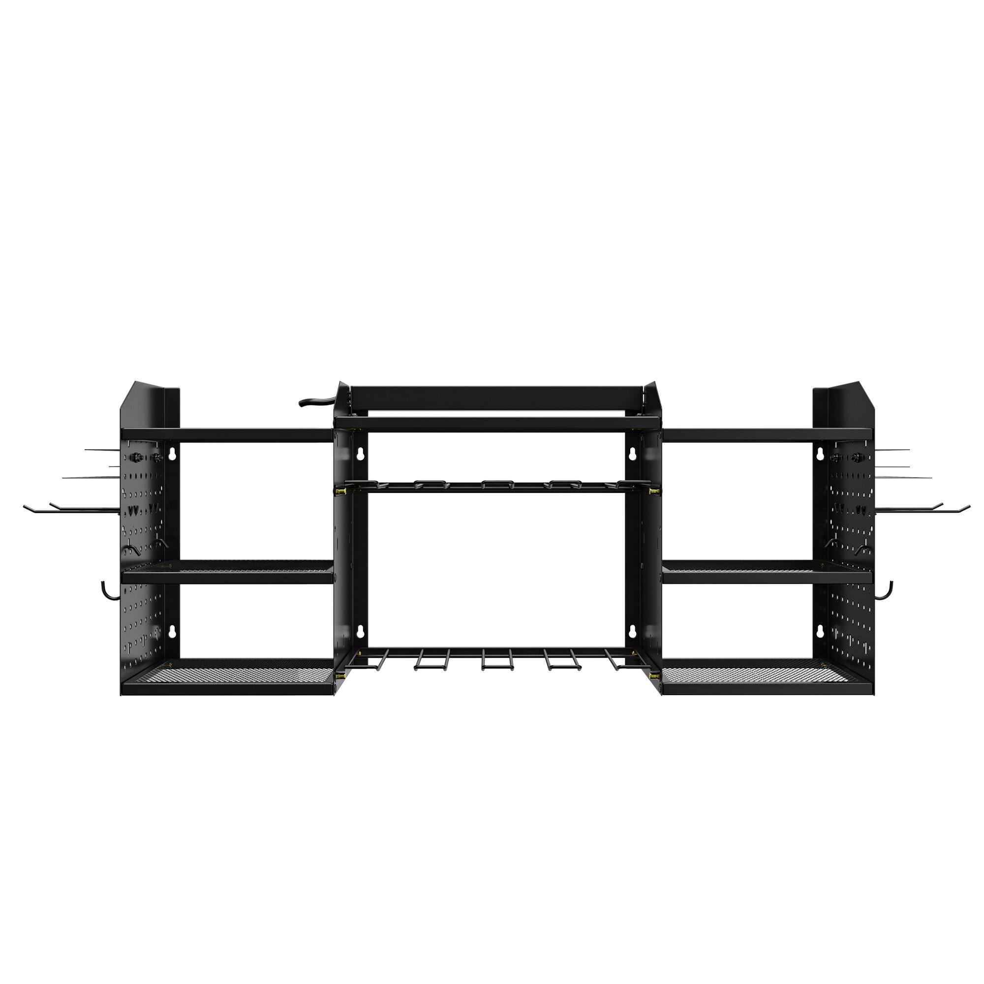 Alt View 6. TinyHomie - 45 in. Wall-Mounted Power Tool Organizer with Charging Station Drill Rack with Hooks and 8-Outlet Holder in Black.