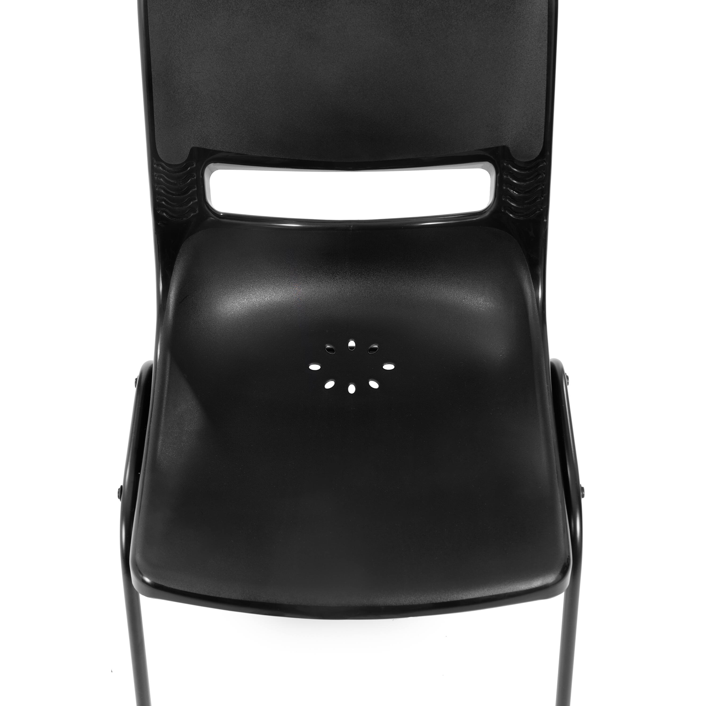 Alt View 9. Emma + Oliver - Jacobs Stackable Flex Comfort Classroom Chair with Ergonomic Flex Back and Heavy-Duty, Powder-Coated Steel Frame - Black.