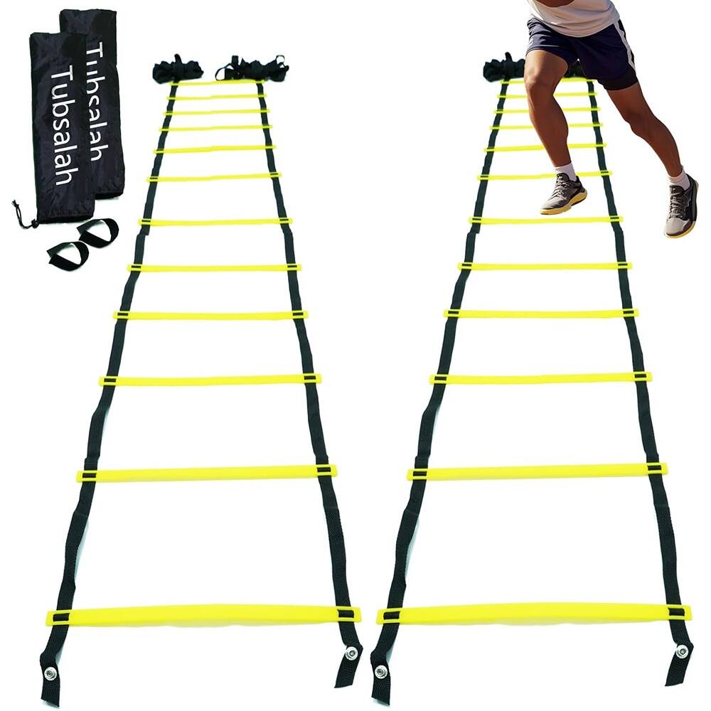 MOSZAR LLC - Adjustable Agility Ladder 2-Pack, Football & Soccer Training, with Carry Bag