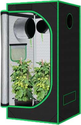 PAIHOME - 3x3 Grow Tent, 36"x36"x72" Indoor Plant Growing Tent with Observation Window & Floor Tray – Hydroponics Grow Room