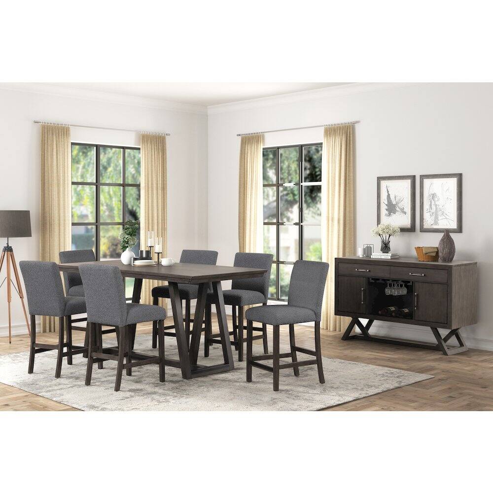 Alt View 4. New Classic Furniture - High Line Upholstered Counter Chair (Set of 2) - Grey.
