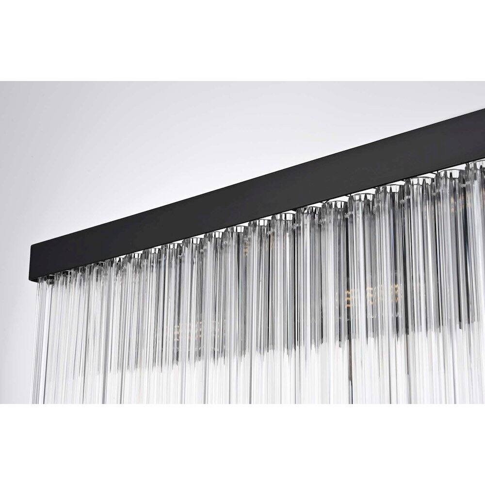 Back. Elegant Lighting - Harlow 34 inch Wall Sconce in Black - Black.