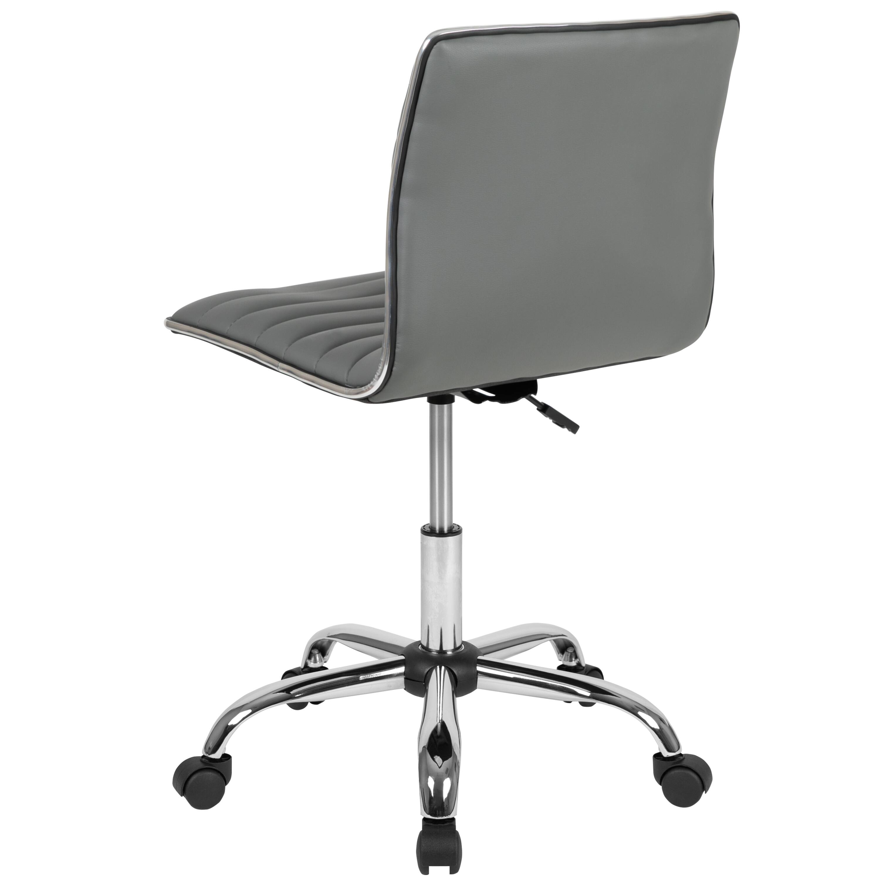 Emma + Oliver Low Back Designer Armless Ribbed Swivel Task Office Chair ...