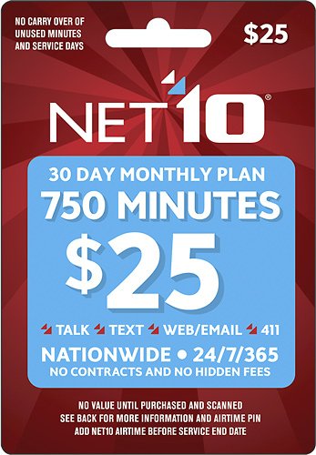 NET10 $25 Prepaid Airtime Card NET10 - Best Buy