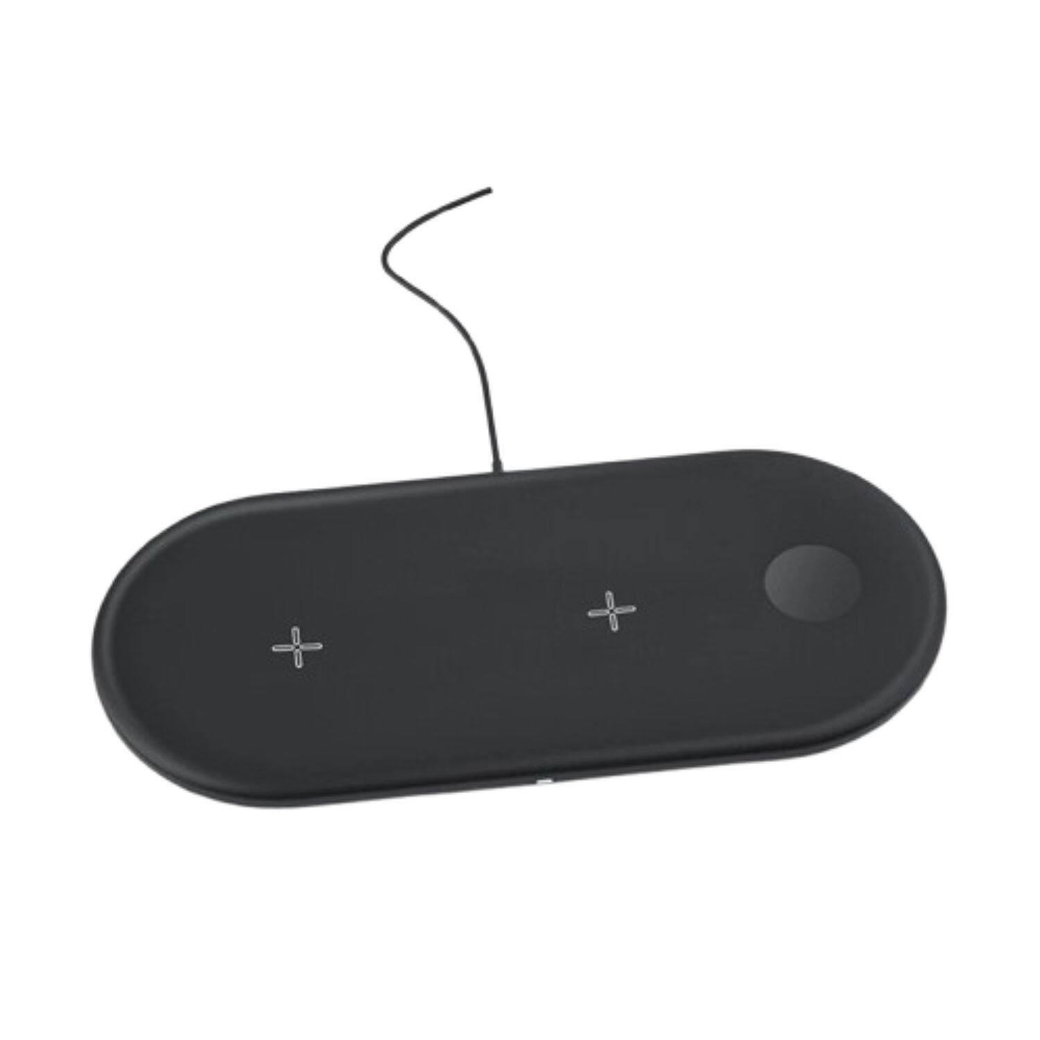 Stock Preferred - 3-in-1 Wireless Charging Pad Dock for iPhone 15/14/13/12/11, Apple Watch, AirPods - Black