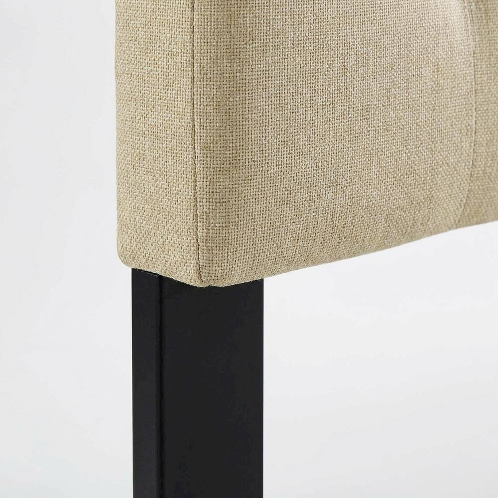 Alt View 1. FurniFact - Upholstered Fabric King Headboard in Neutral Tone with Padded Design - Beige.