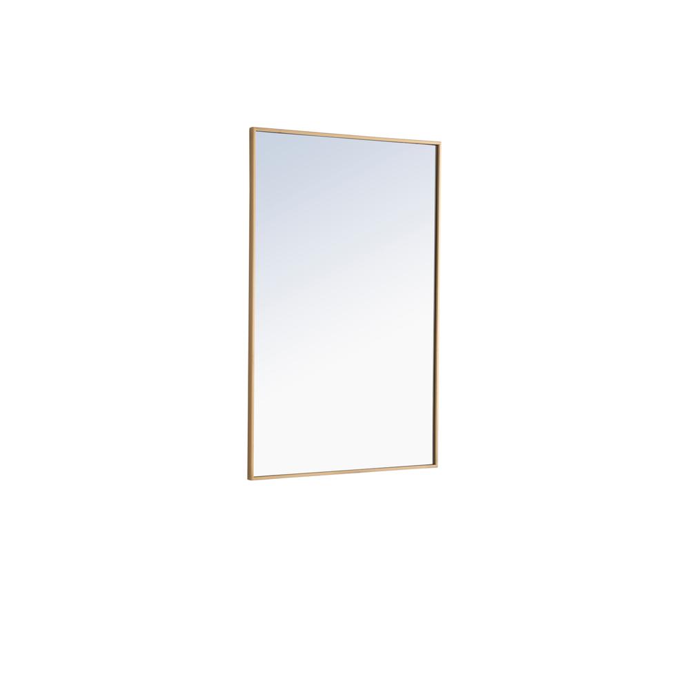 Alt View 7. Elegant Decor - Metal frame Rectangle Mirror 28 inch Brass - Brass.