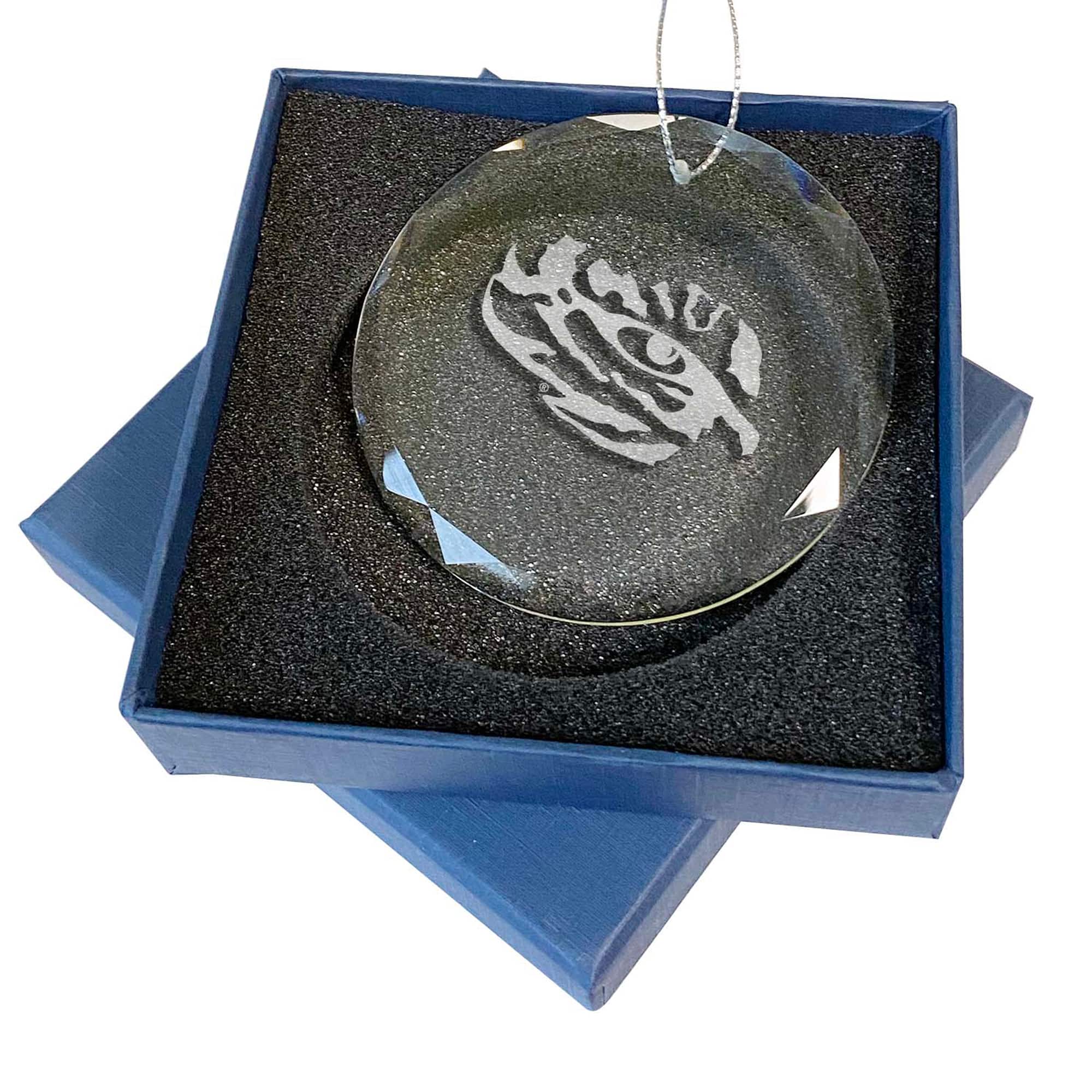 The Memory Company - LSU Tigers 3.25'' Laser Engraved Glass Ornament - Multicolor