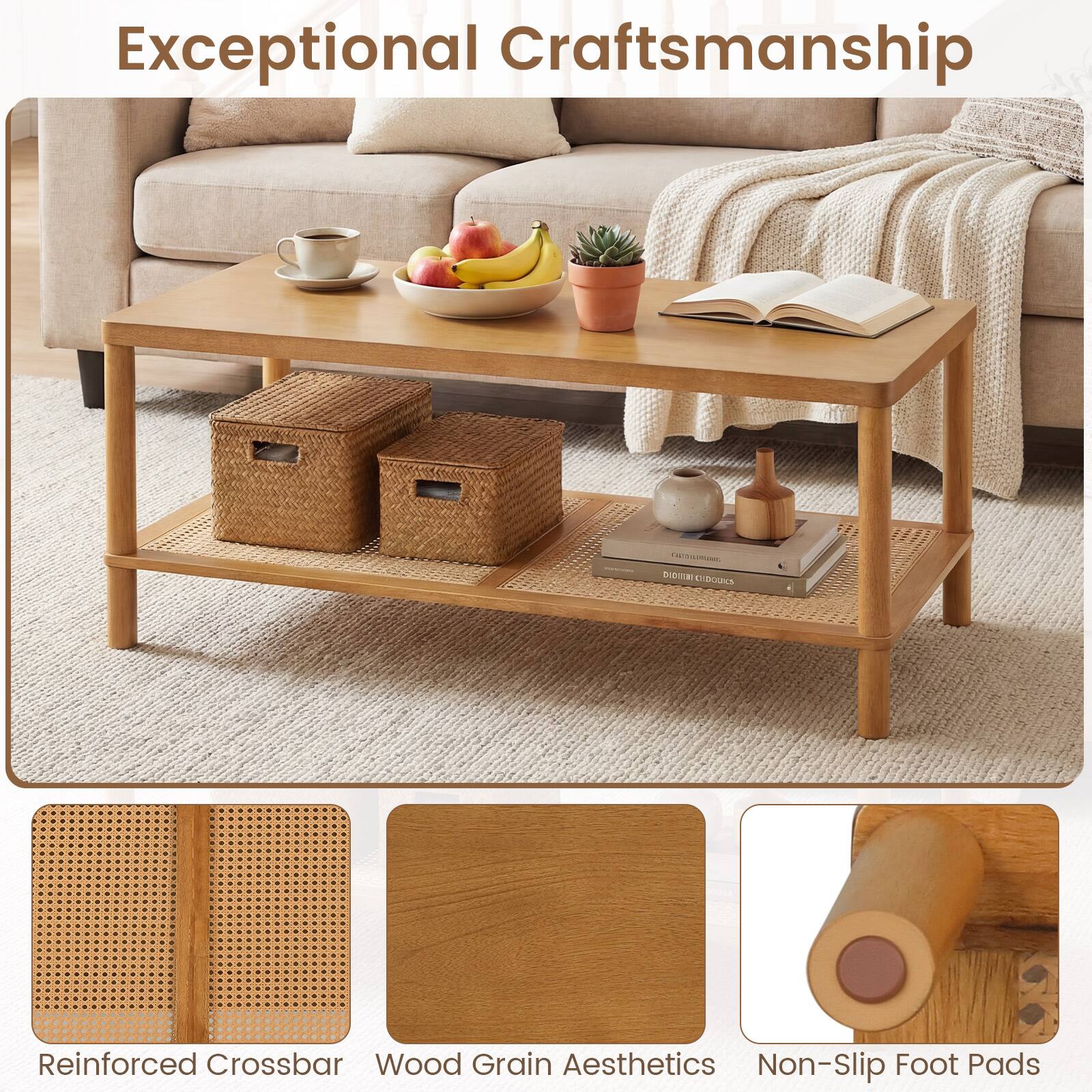 Exceptional Craftsmanship

- DE ELDOUNCA
- Reinforced Crossbar
- Wood Grain Aesthetics
- Non-Slip Foot Pads