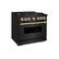 Left. ZLINE - ZLINE Autograph 36" Classic Dual Fuel Black Stainless Range w/ Gold Accents (CDRBZ-36-G) - Black Stainless Steel.