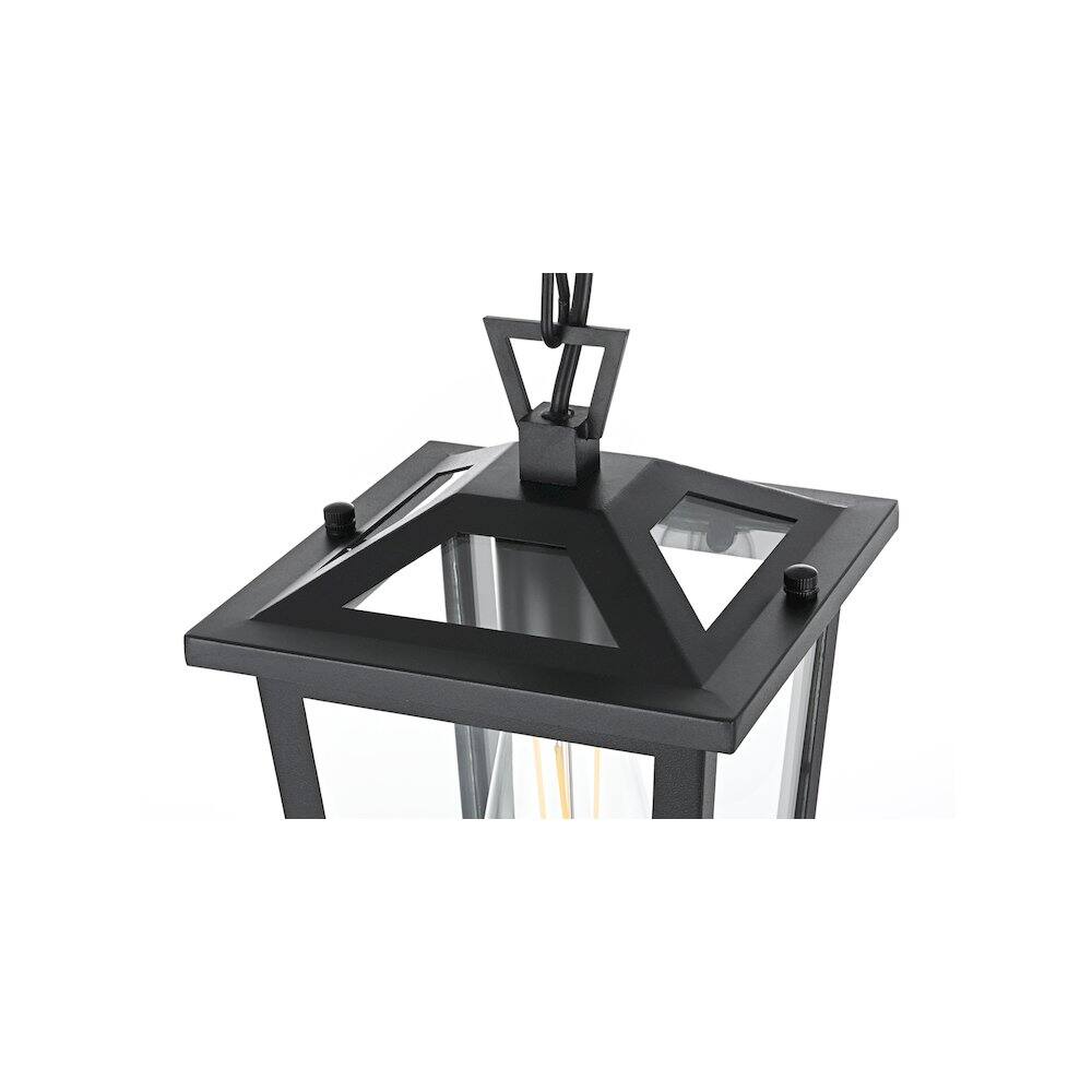 Alt View 4. Elegant Lighting - Cayman 7 inch Outdoor Pendant in Black - Black.