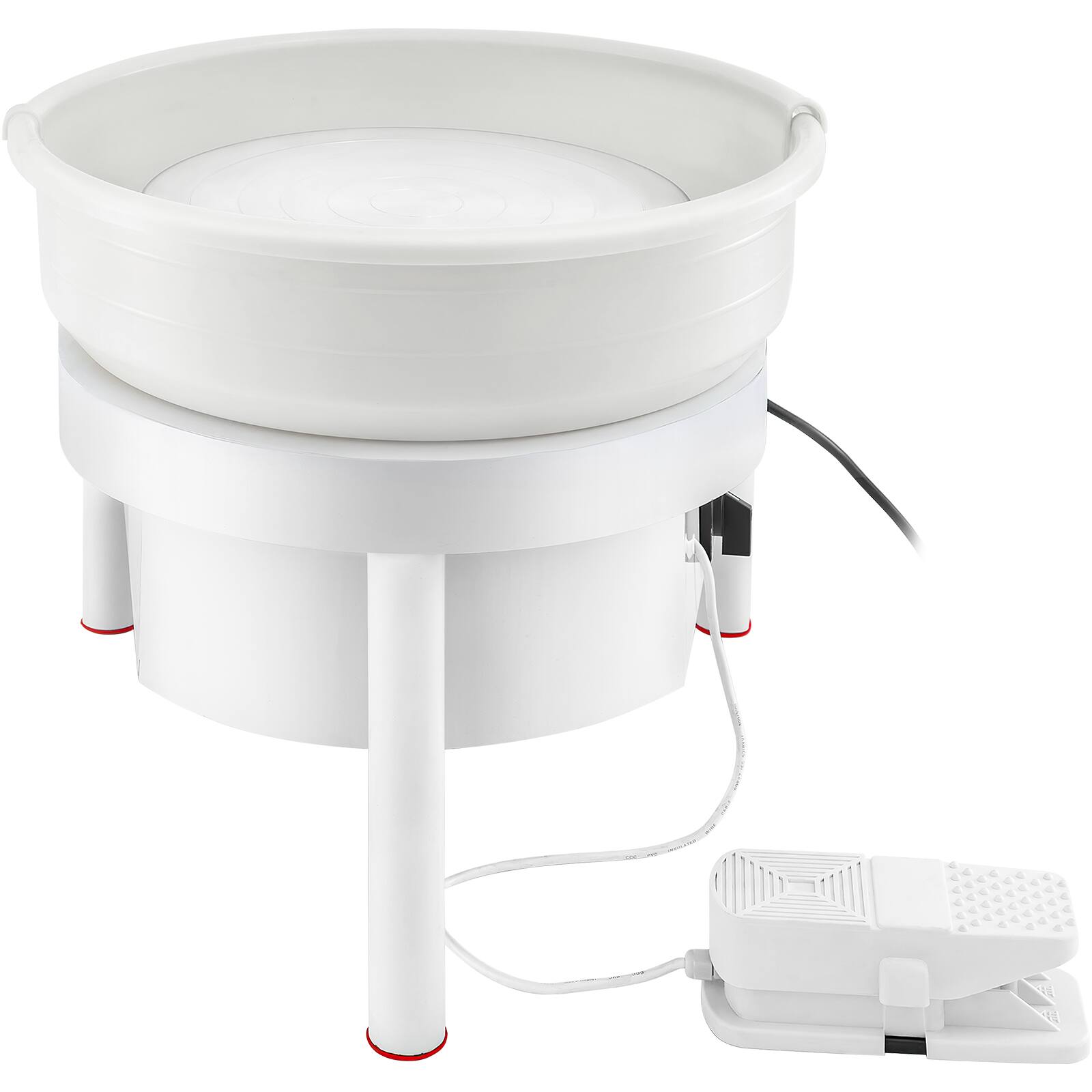 Alt View 5. VEVOR - Pottery Wheel 36cm Pottery Forming Machine with Foot Pedal Pottery Wheel for Adults 450W Electric Pottery Wheel - White.