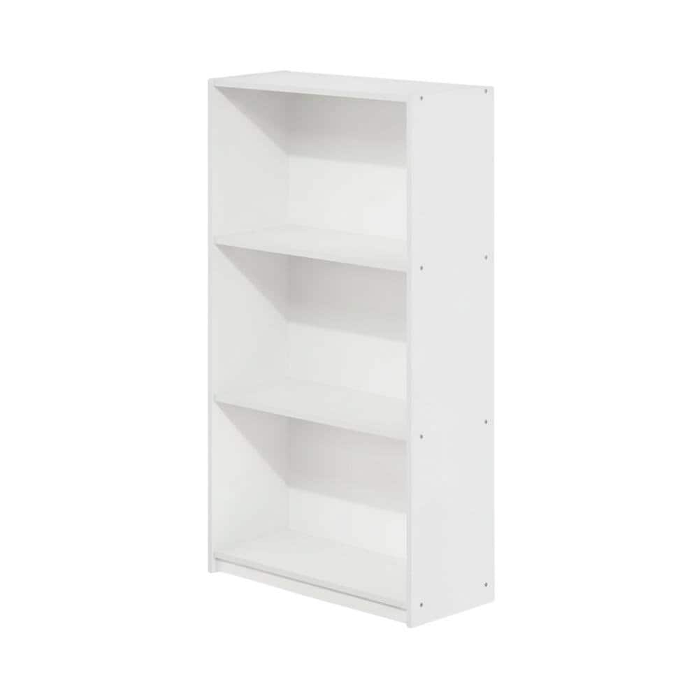 FurniFact - Wooden Bookcase with Adjustable Shelves and Modern Design - White