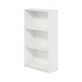 FurniFact - Wooden Bookcase with Adjustable Shelves and Modern Design - White