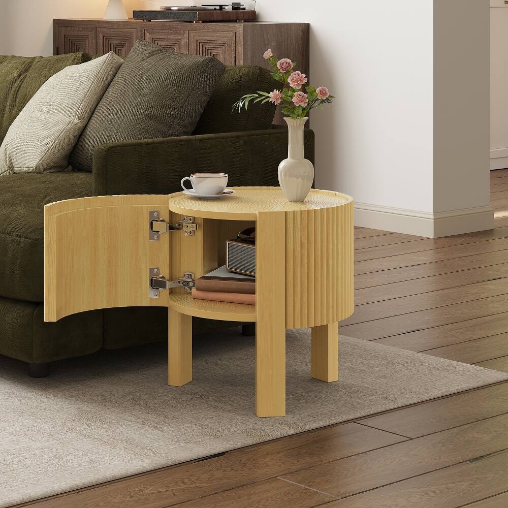 Left. Loheer - Loheer Living Room Table Set of 3 Solid Wood Coffee Table Natural - Natural.