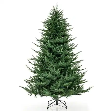 Front. Kadyn - Home Party Christmas Tree Decorations,Pre-lit Christmas Tree with 280 Warm White LED Lights and 8 Lighting Modes-6ft - Green.