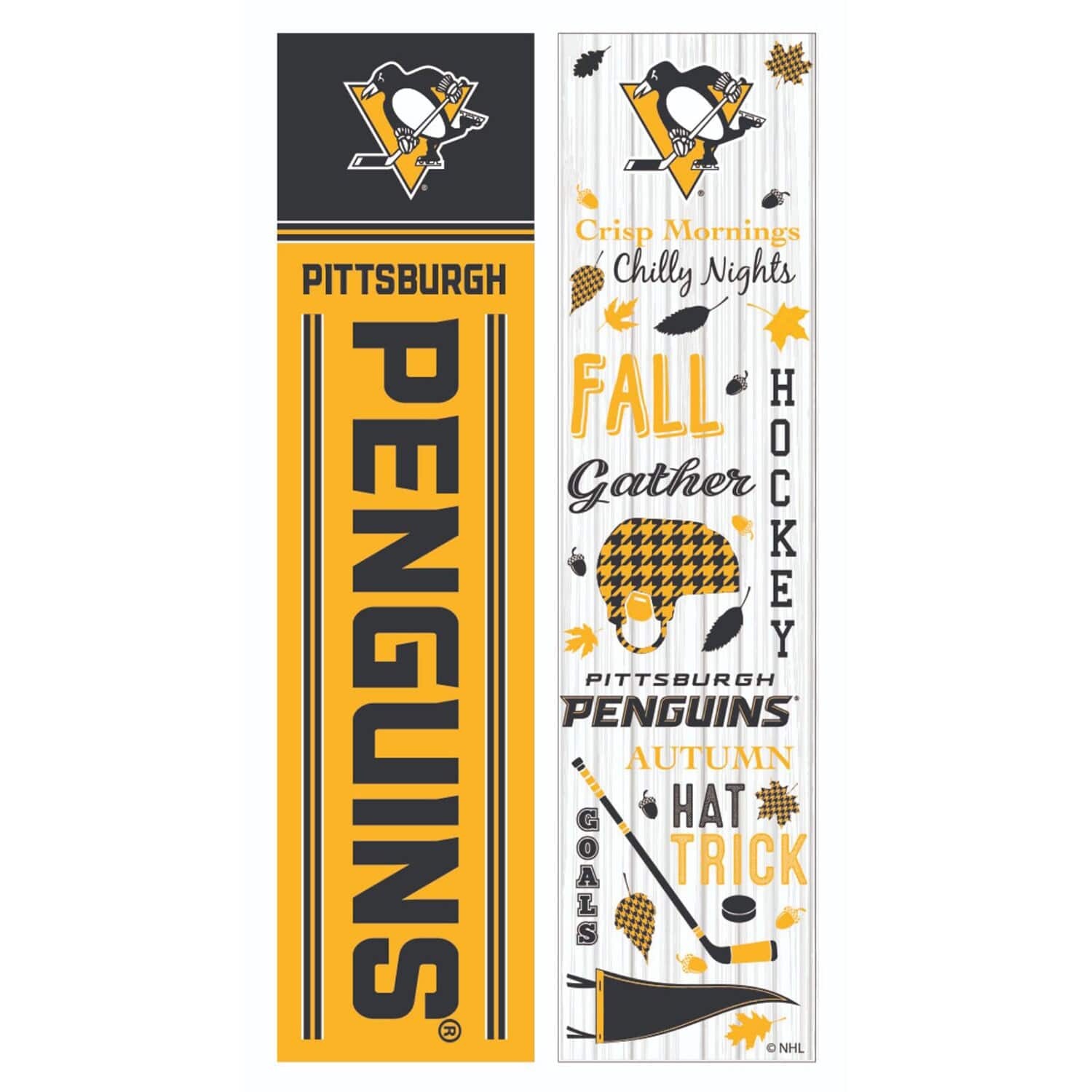 Evergreen Enterprises - Pittsburgh Penguins 47" Double Sided Fall Leaner Fan Sign - Multicolor