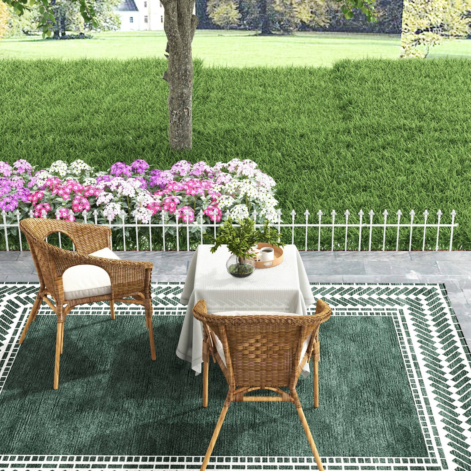 Alt View 7. Outsunny - Metal Decorative Garden Fence, 9.2' x 17.25" 5 Pack Steel Fence Panels, Decorative Border Fence for Landscape - White.