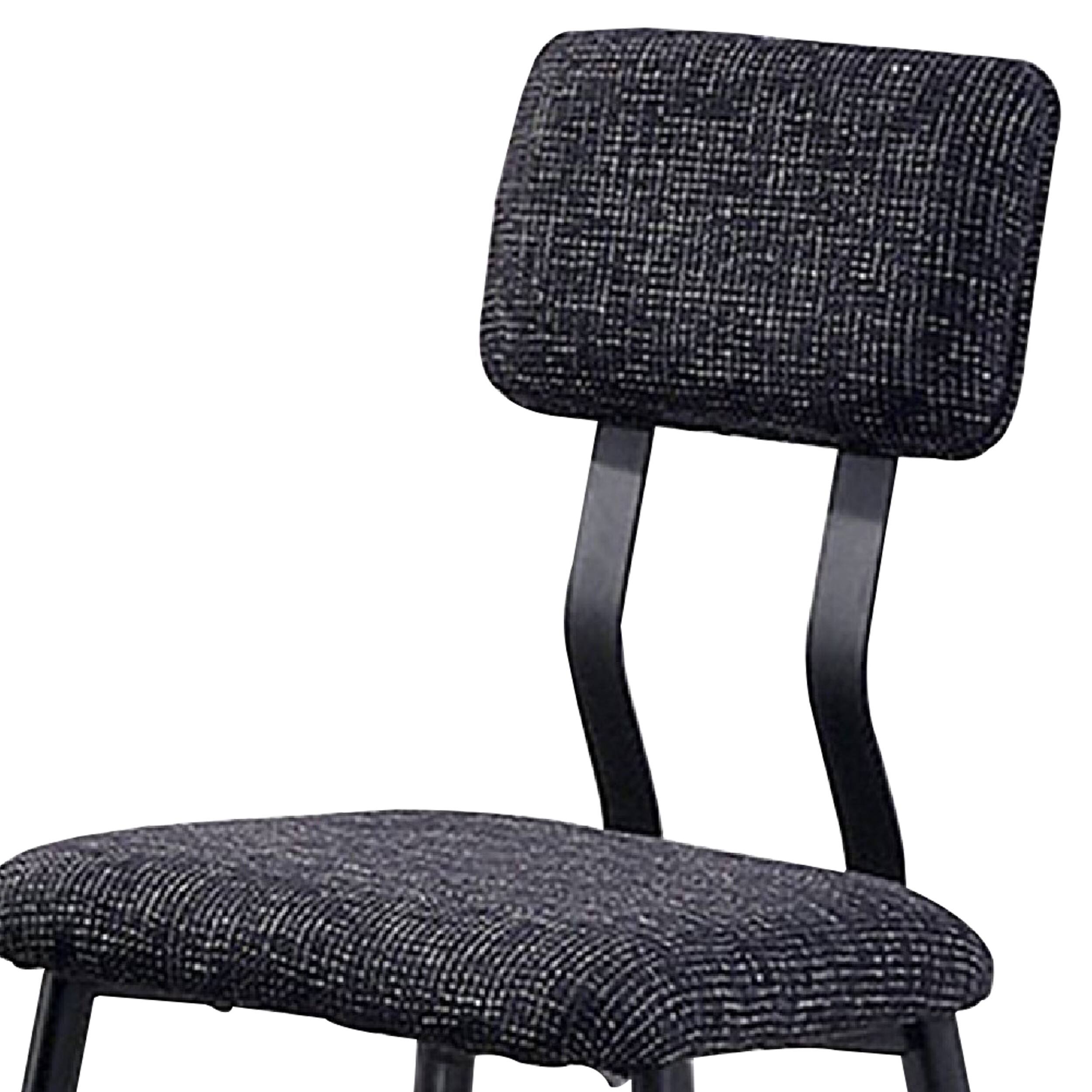 Alt View 2. Manhattan Lane - 30 Inch Bar Height Chair, Padded Seating, Metal Legs - Black.