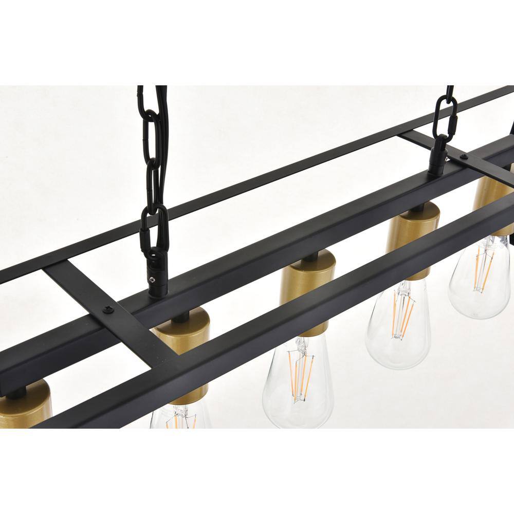Alt View 1. Living District - Resolute 5 light brass and black Pendant - Brass And Black.