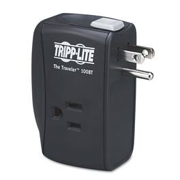 Tripp Lite - TRAVELER100BT Protect It! 1,050 Joules 2 AC Outlets Portable Surge Protector - Black