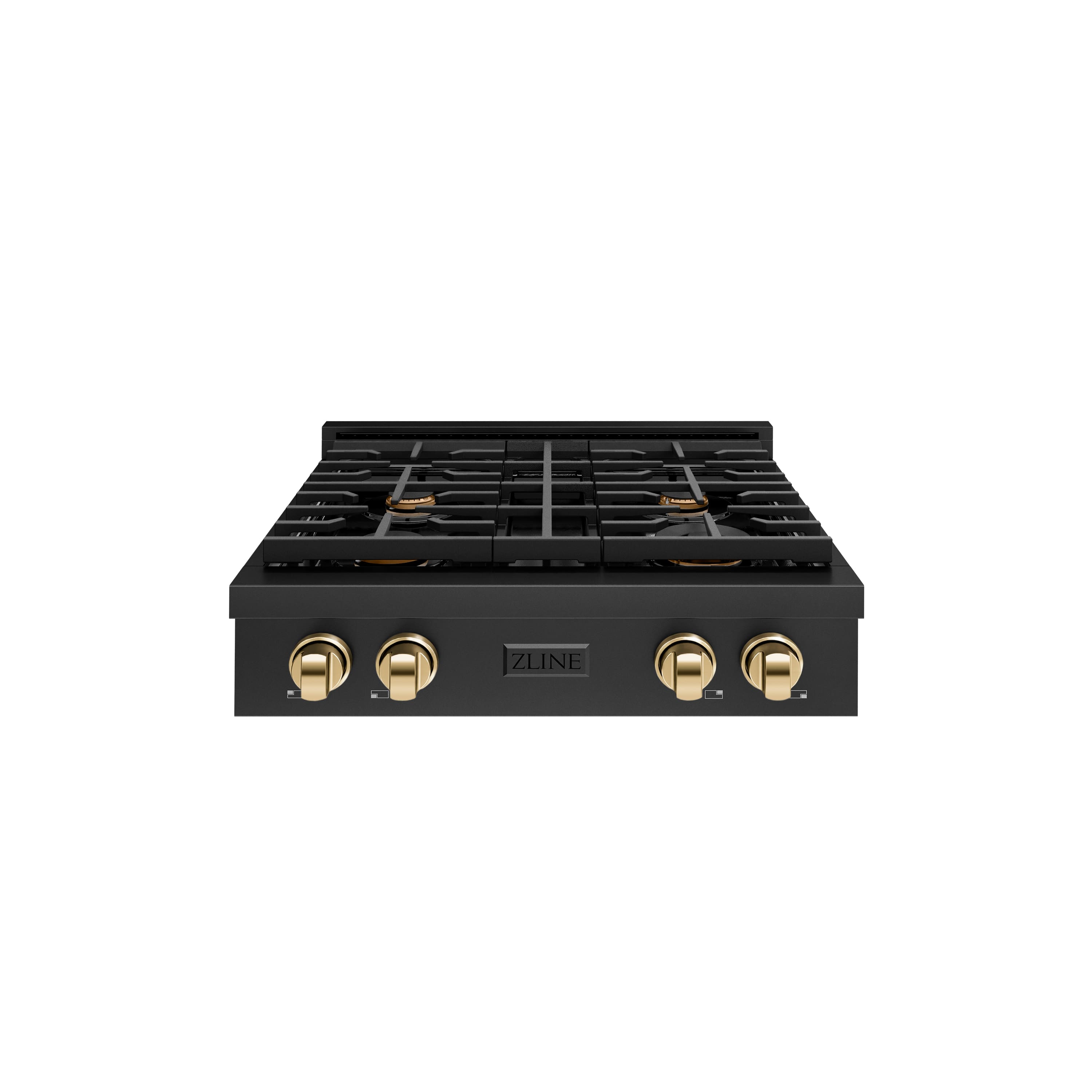 Front. ZLINE - ZLINE 30 in. Autograph Paramount Rangetop in Black Stainless Steel w/ Gold Accents (SRTBZ-30-G) - Black Stainless Steel.
