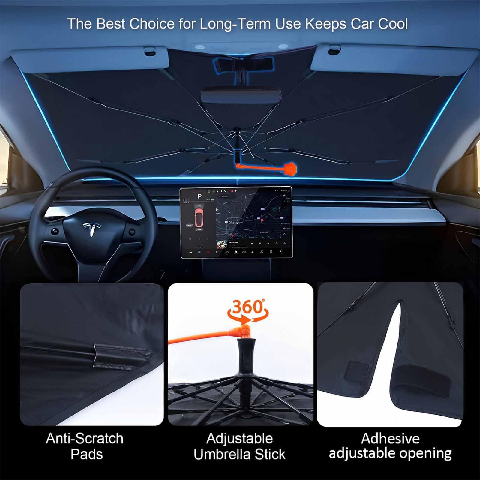 The Best Choice for Long-Term Use Keeps Car Cool

- Anti-Scratch Pads
- Adjustable Umbrella Stick
- Adhesive adjustable opening