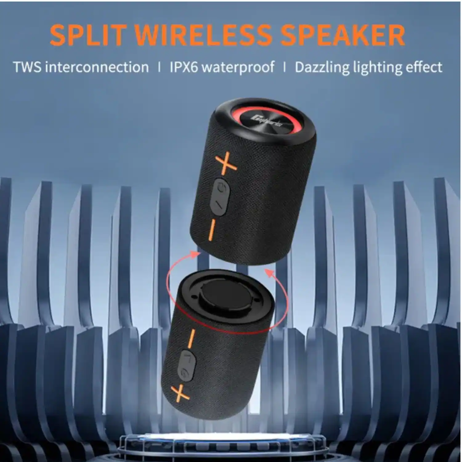 SPLIT WIRELESS SPEAKER

TWS interconnection | IPX6 waterproof | Dazzling lighting effect