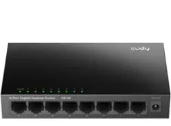 Cudy - GS108 8 Port Gigabit Unmanaged Network Switch, Ethernet Splitter Plug & Play, Metal, Traffic Optimization - black - Front_Zoom