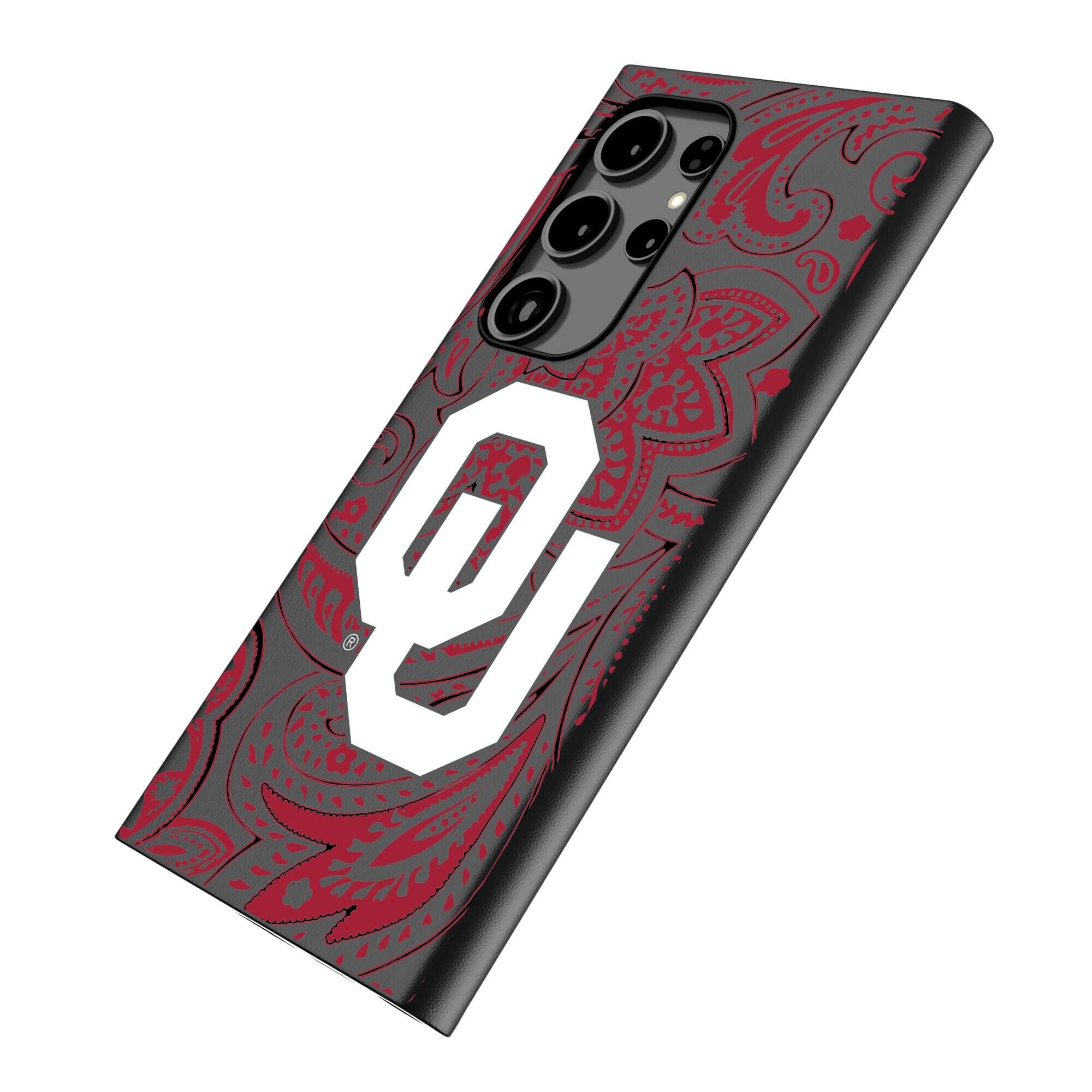Alt View 1. Keyscaper - Oklahoma Sooners Paisley Galaxy Magnetic Bump Case - S24 - Black.