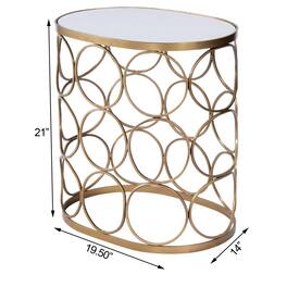 Butler Specialty - Talulah Oval Marble Side Table - Gold