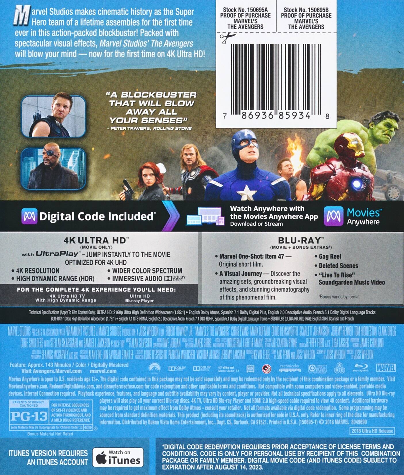 Alt View 1. The Avengers   - 4K Blu-Ray.