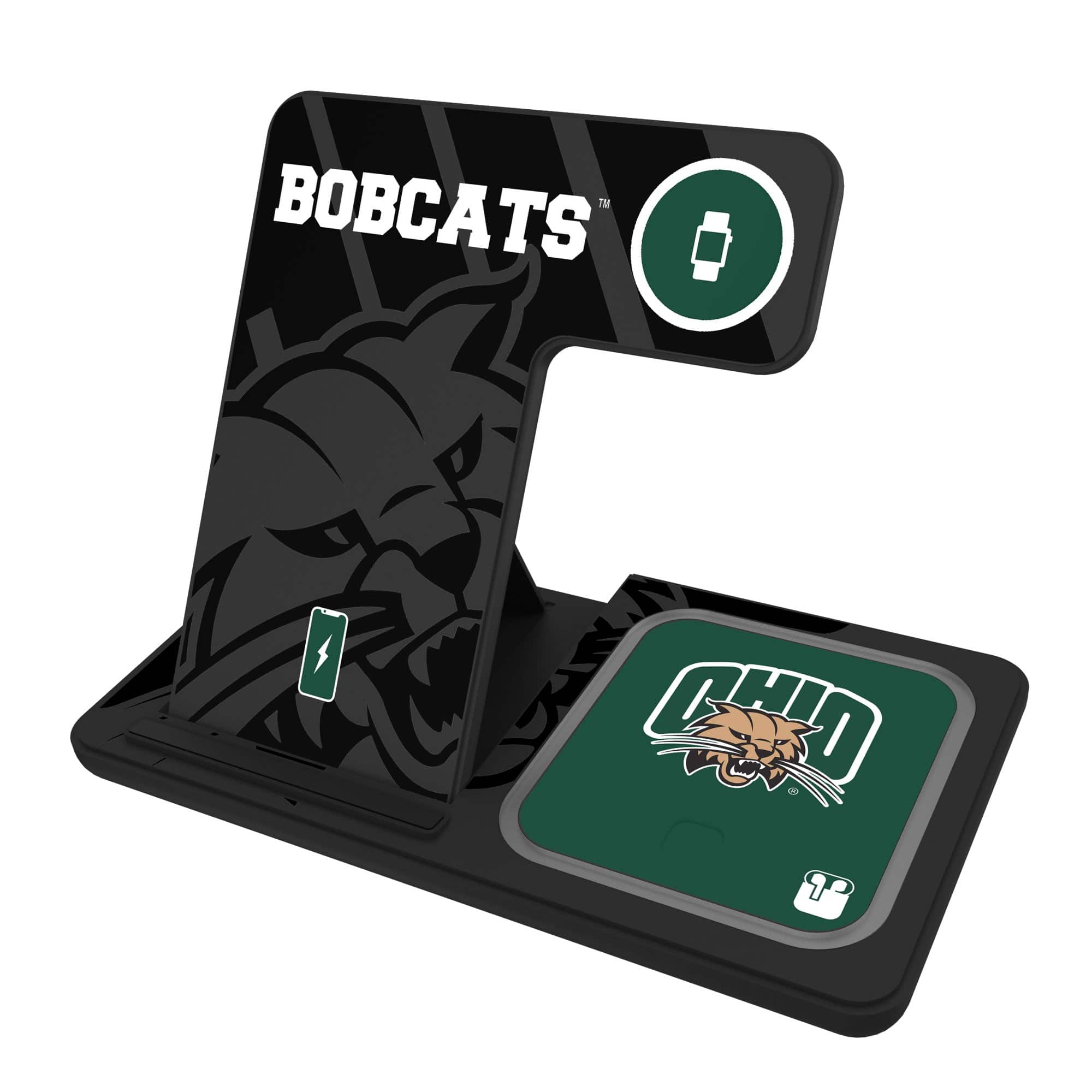 Keyscaper - Ohio Bobcats 3-In-1 Wireless Charger - Multicolor