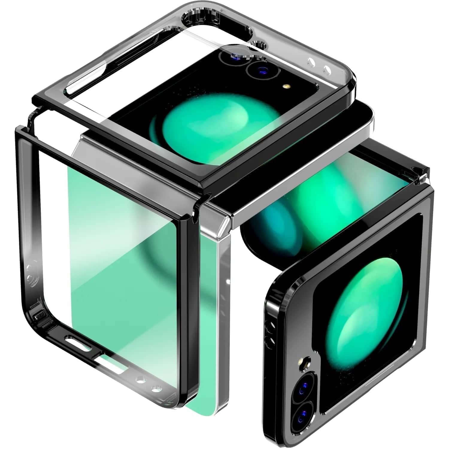 RomeTech - Rome Tech Hybrid Case for Galaxy Z Flip 6 - Clear/Black - Clear / Black