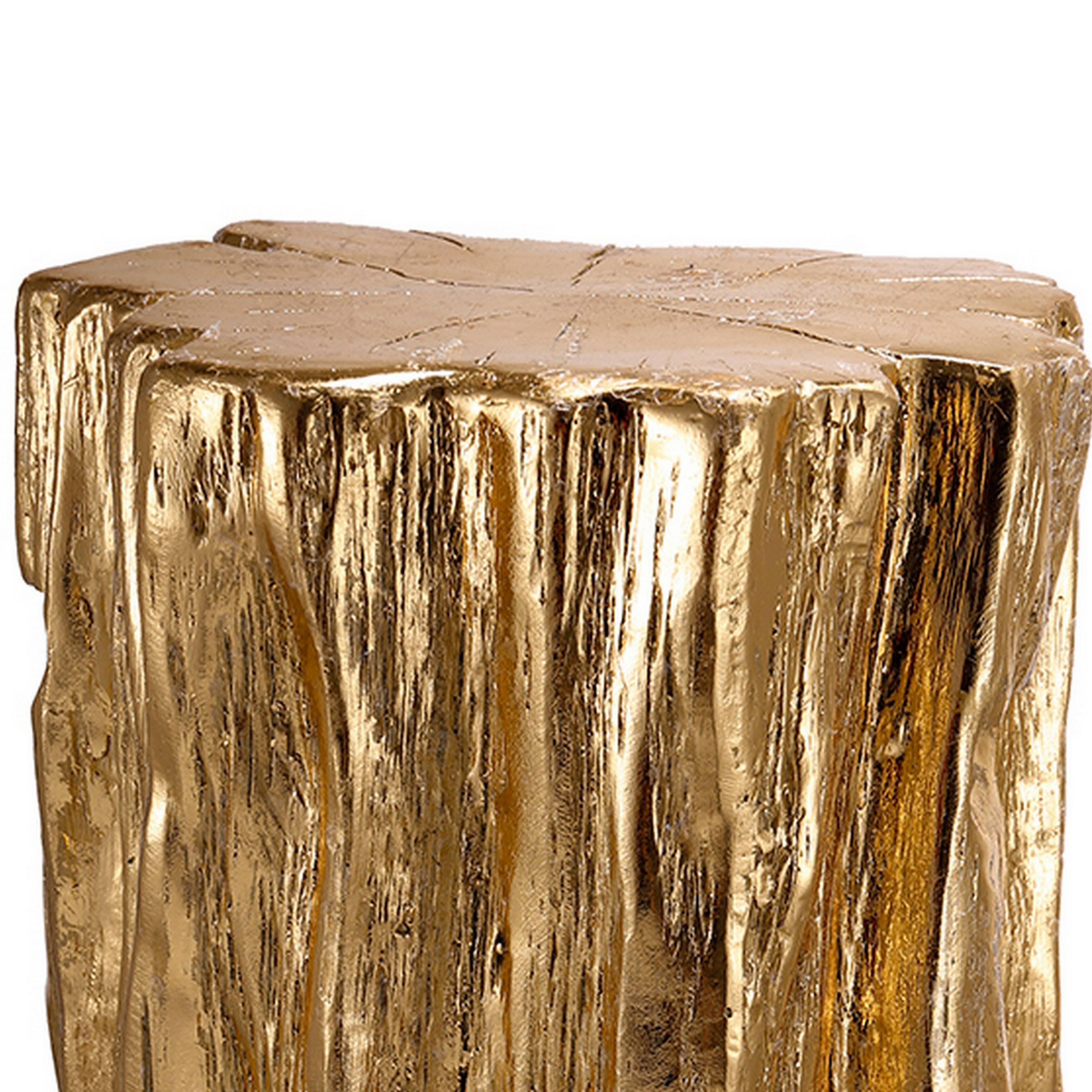 Alt View 2. Manhattan Lane - Well Designed Nature Inspired Tree Trunk Stool - Gold.