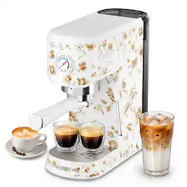 Casabrews - CM5418 20 Bar Espresso Machine with Steam Milk Frother and Removable Water Tank,Stainless Steel Cappuccino Machine - Blooming Ivory