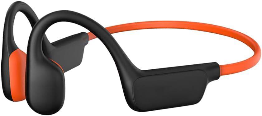Alt View 7. PRIMEPLUS - Bone Conduction Headphones, Open Ear Wireless Bluetooth 5.4 Headphones with Mic, IPX6 Sweatproof Sport Headset, 15 Hours - Orange.