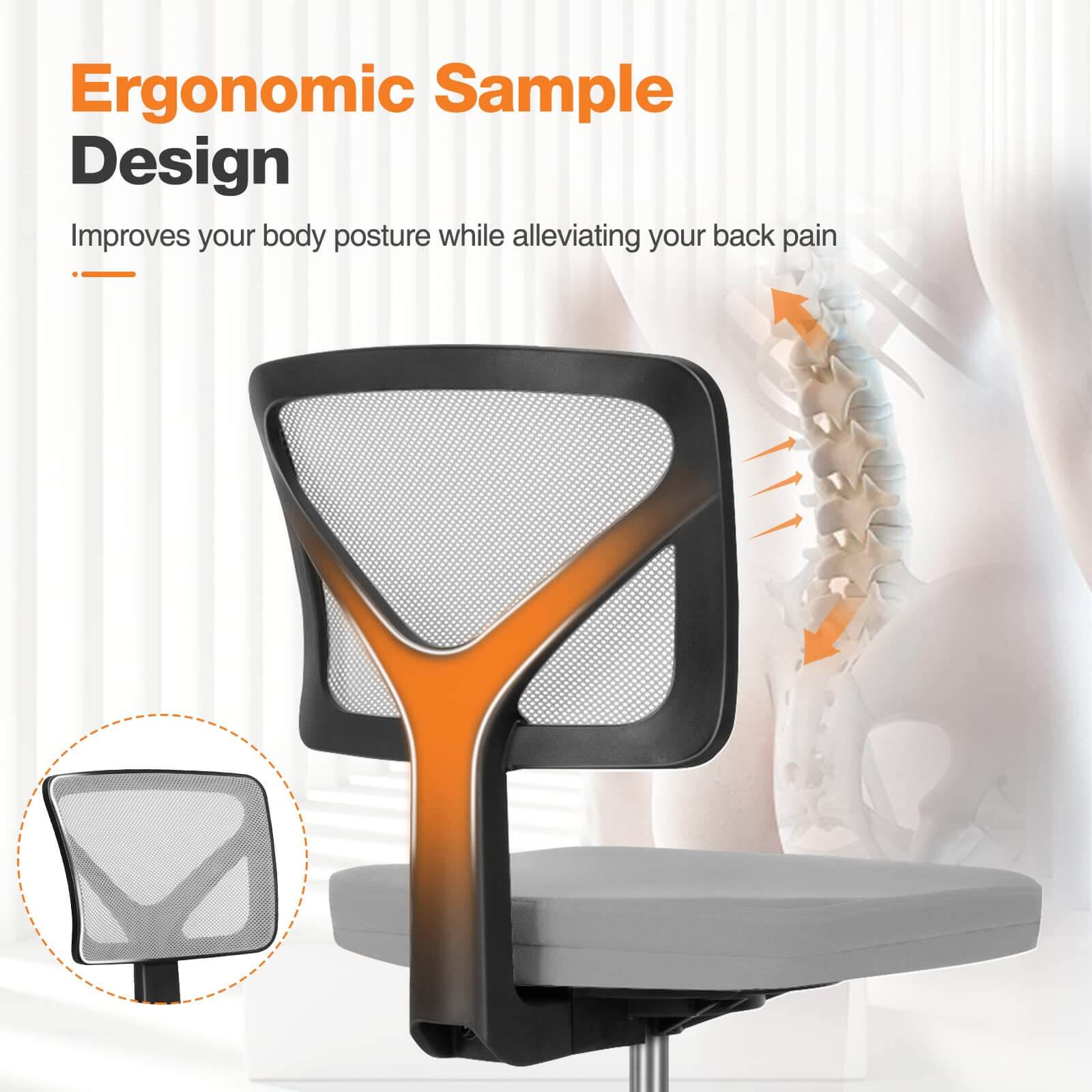Ergonomic Sample Design  
Improves your body posture while alleviating your back pain