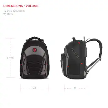 black wenger by swiss gear backpack for laptop Ibex Pro A pocket provides easy access to items you need most frequently SWISSGEAR Voyager USB 21.5" Travel
