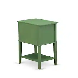 East West Furniture - VL-12-ET Modern Wooden Nightstand with 2 Mid Century Wooden Drawers, Stable and Sturdy Constructed - Clover Green