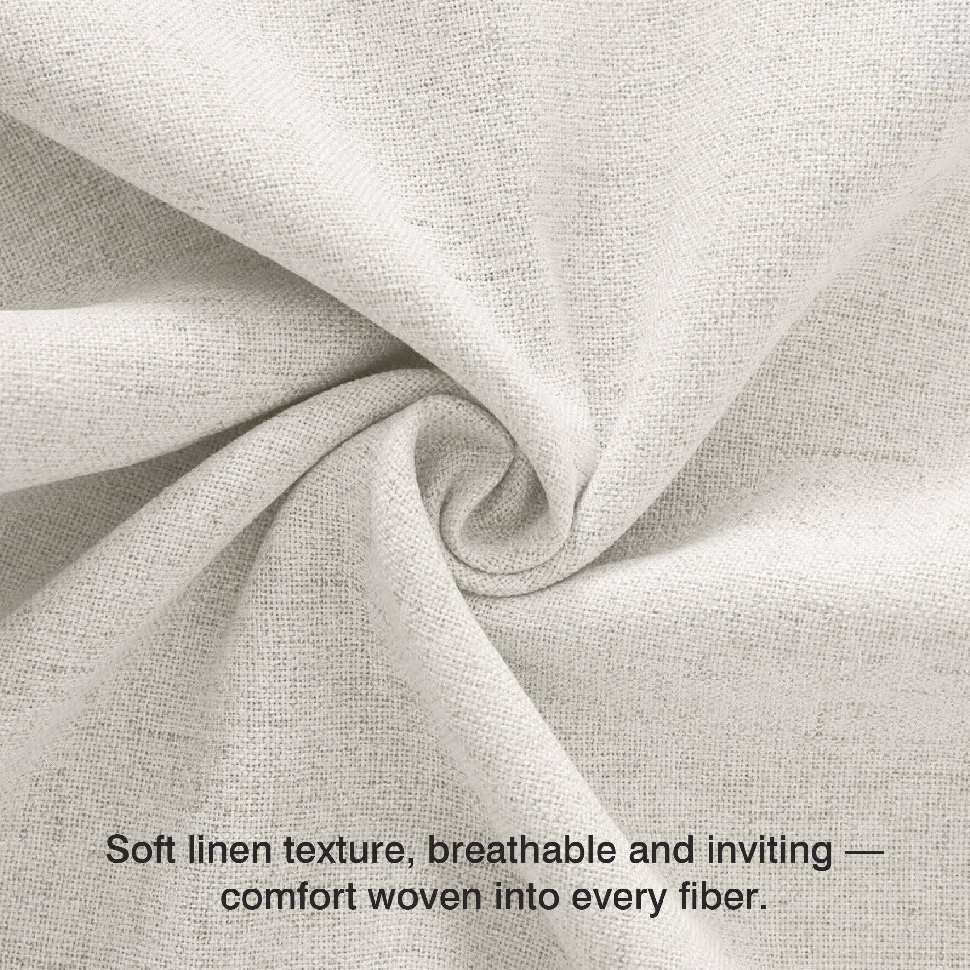 Soft linen texture, breathable and inviting — comfort woven into every fiber.