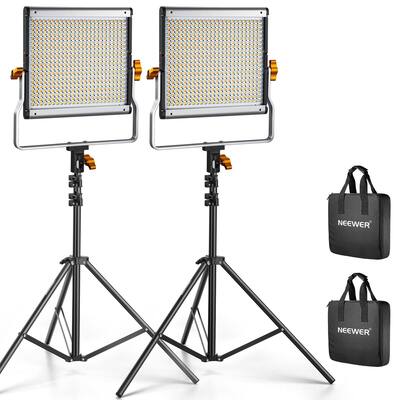 Neewer 2 Pack Dimmable Bi Color LED Video Light Kit 480 Panel with Neewer 2 Pack Dimmable Bi Color LED Video Light Kit 480 Panel with