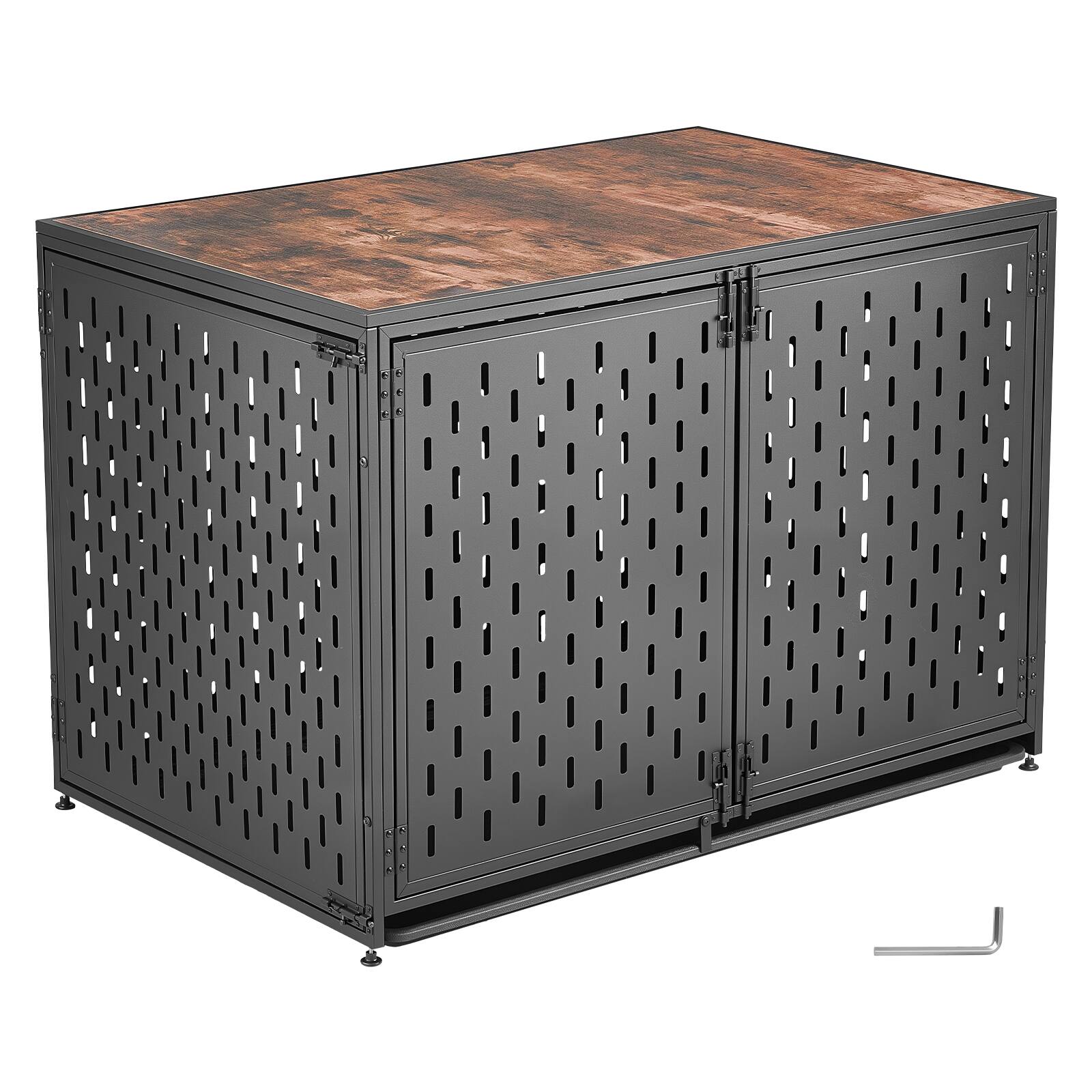 Alt View 5. VEVOR - Dog Crate Furniture, 42 Inch Heavy Duty Dog Kennel Furniture Indoor for Small & Medium Dogs, Steel Decorative Pet Cage - Black.