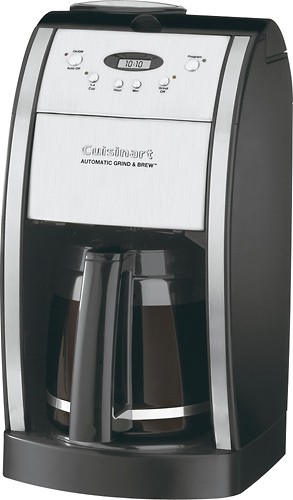  Cuisinart - Refurbished Grind &amp; Brew 12-Cup Automatic Coffeemaker - Black Chrome