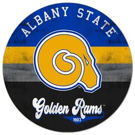 Jardine - Albany State Golden Rams 20'' x 20'' Retro Logo Circle Sign - Blue