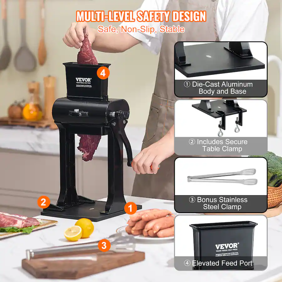 Base Body Texture Powder VEVOR Commercial Meat Tenderizer, Heavy Duty Stainless Steel Meat ...